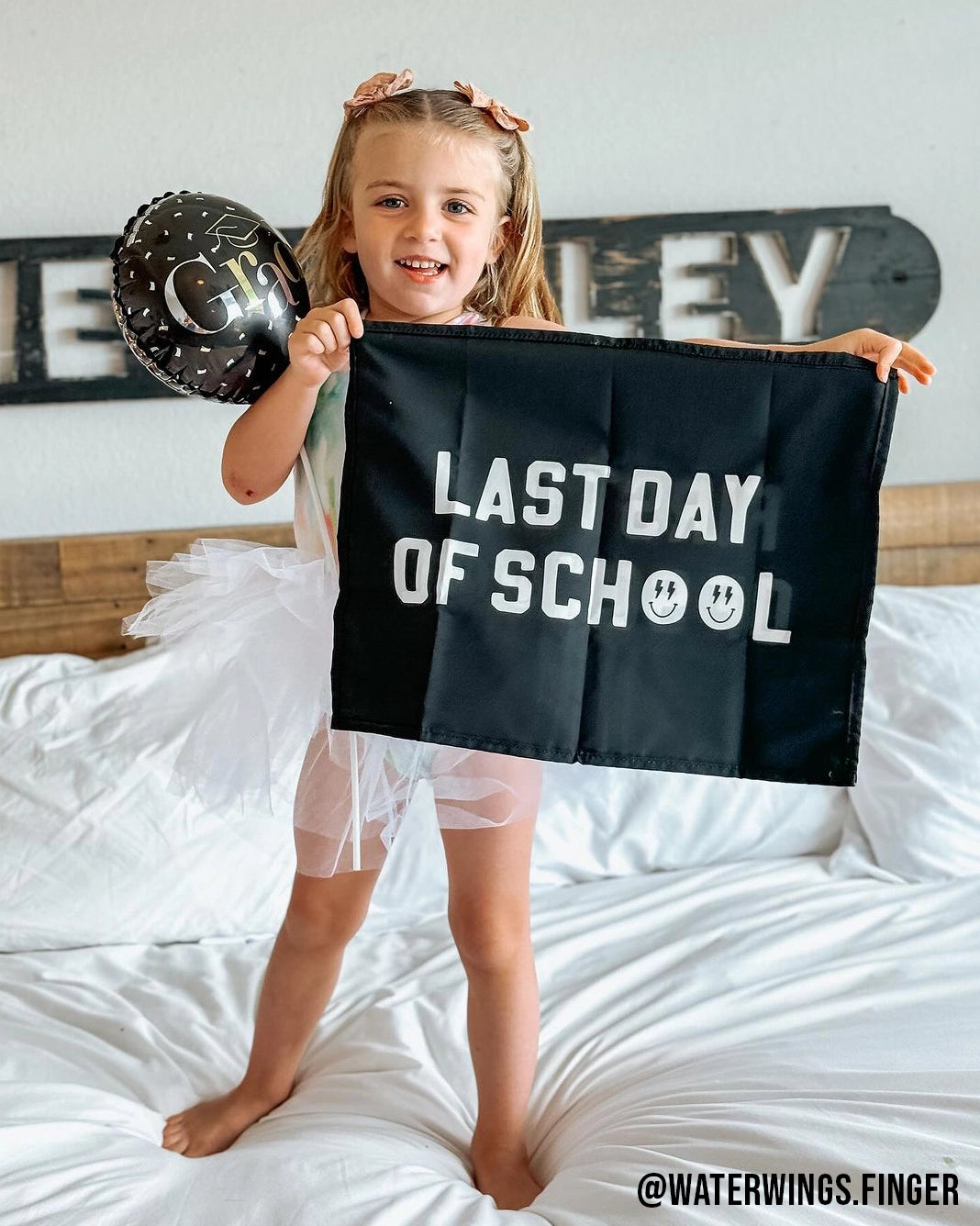 First / Last Day of School (Black) Reversible Banner