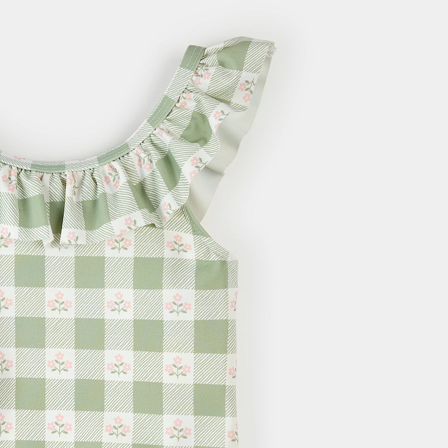 Gingham Flower Swimsuit