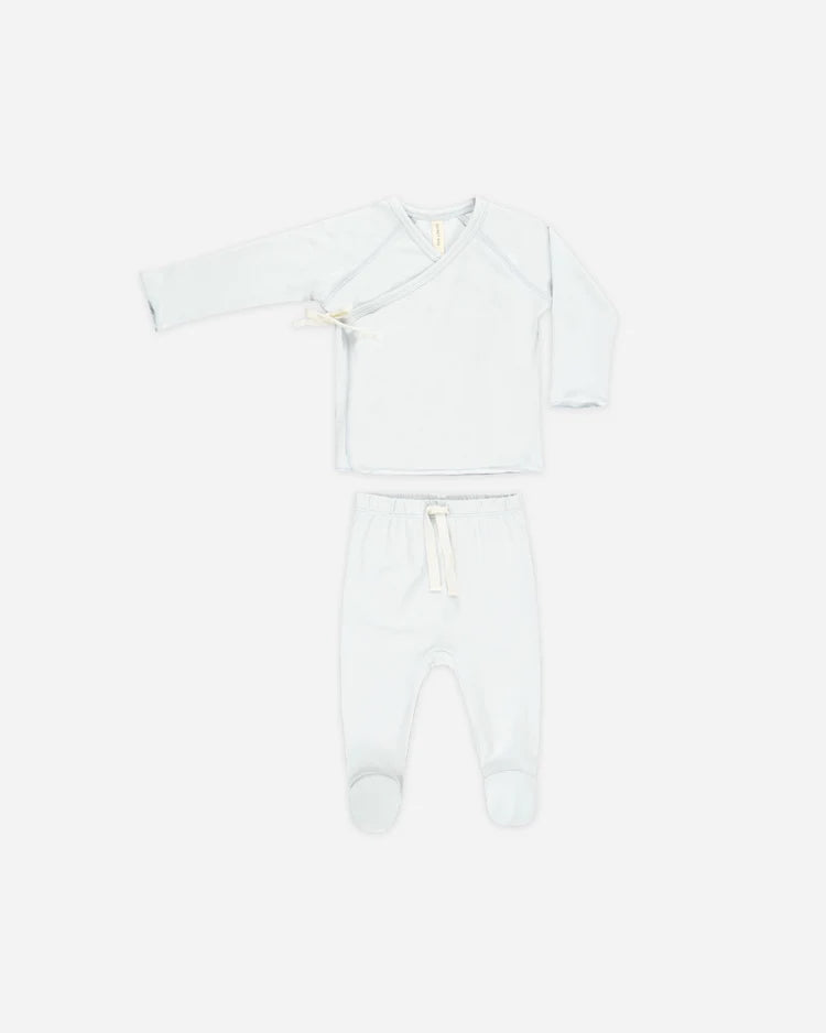 Wrap Top + Footed Pant Set || Fog