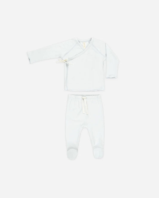 Wrap Top + Footed Pant Set || Fog