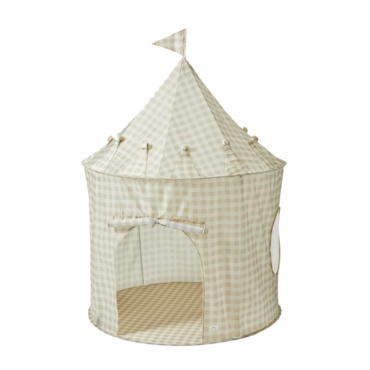Play Tent Castle | Gingham Beige