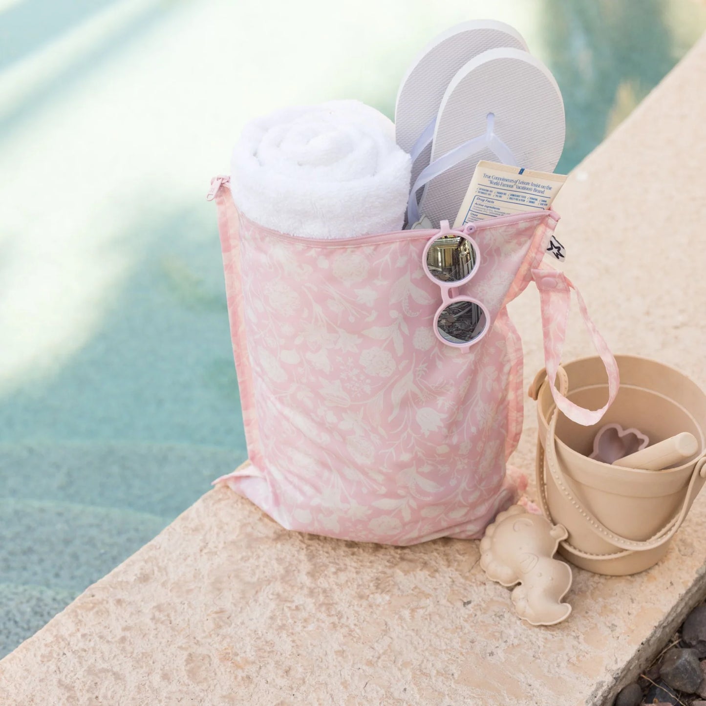 2pk Mess-proof Wet Bags | Toile Floral + Bows