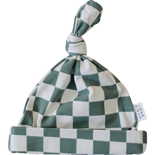 Green Checkered Knot Hat