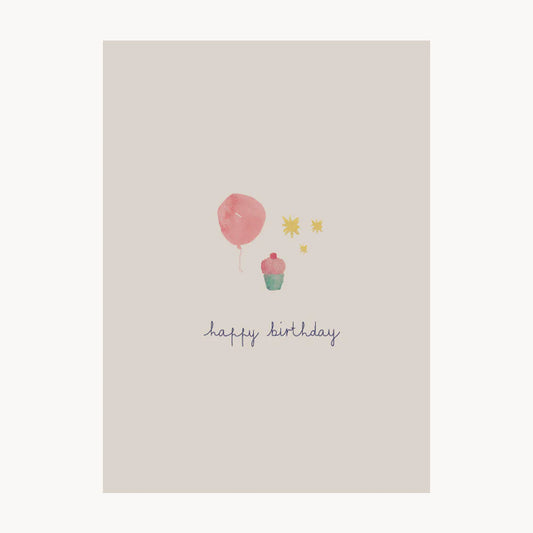 Card - Happy Birthday – rose balloon