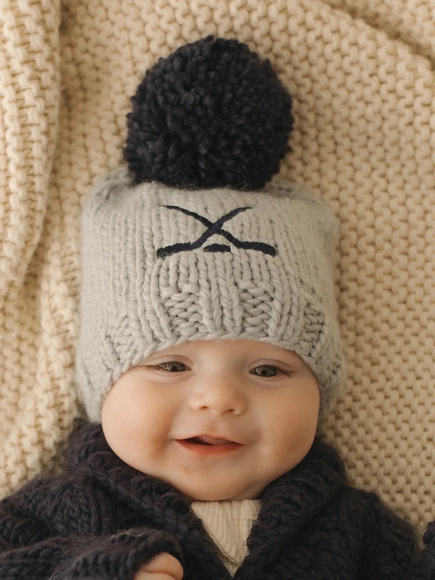 Grey baby hat on sale