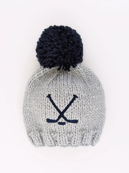 Hockey knit Beanie Hat Ice Grey