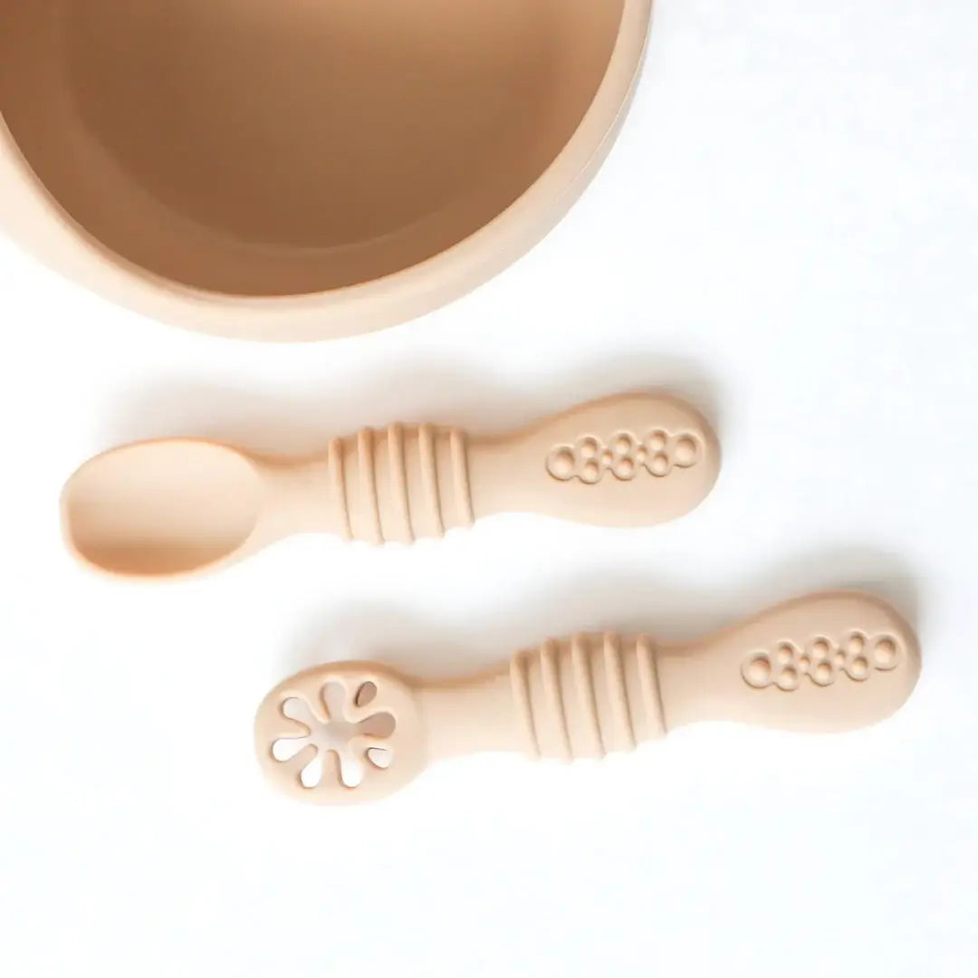 Infant Training Spoons For Self Feeding | Almond