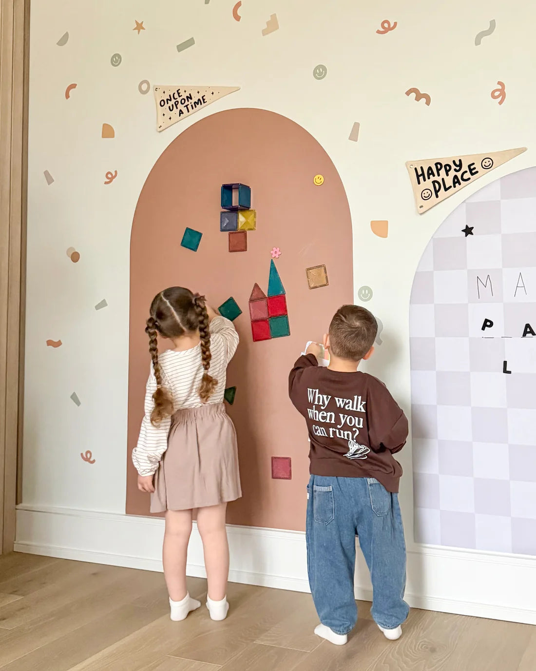 ** New backing || JUMBO Magic Playwall - Arch Magnetic Wall Decal | Caramel