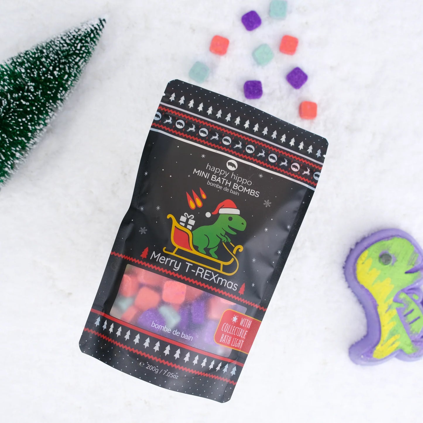 T-Rexmas - Mini Bath Bombs with Bath Light
