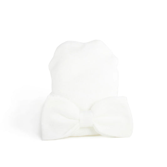 Newborn Hat Bow | White
