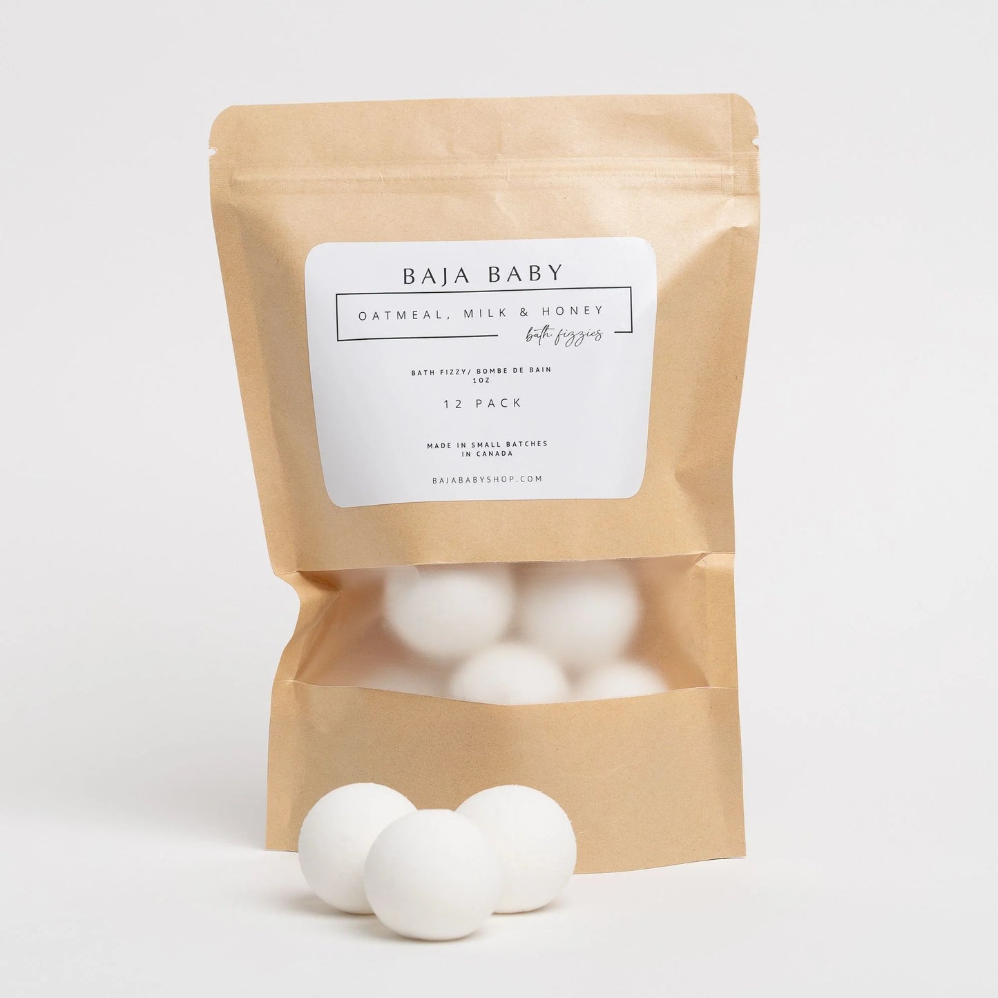 Natural Oatmeal + Honey | Mini Bath Fizzies 12 Pack