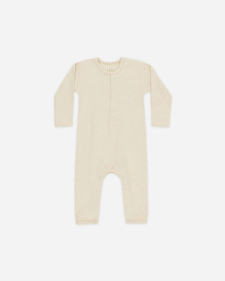 Ribbed Baby Jumpsuit || Oatmeal