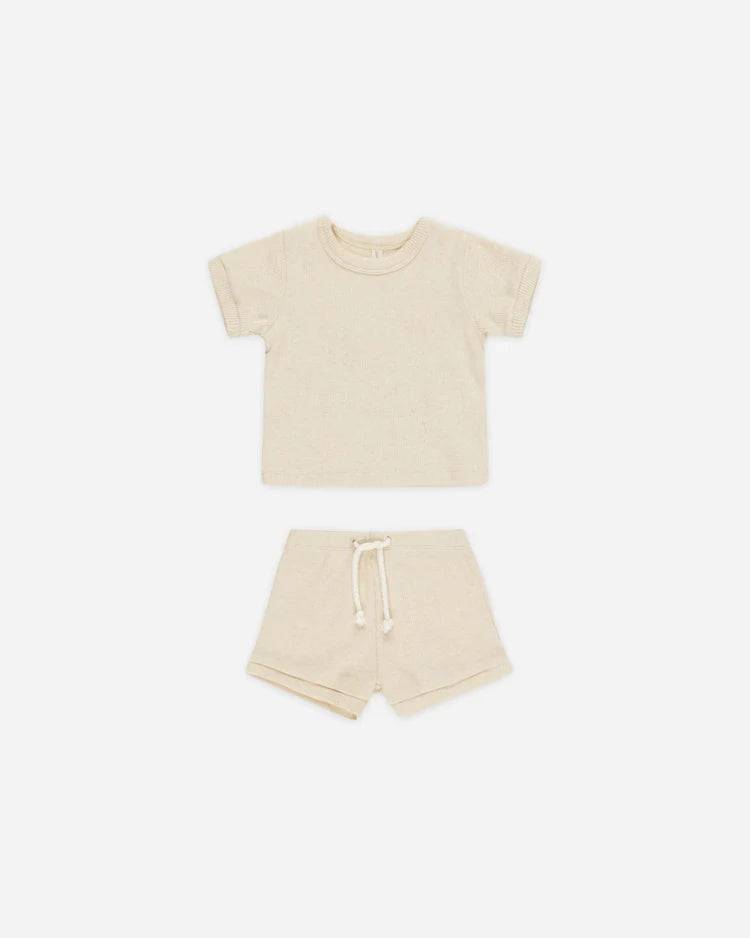 Ribbed Shortie Set || Oatmeal