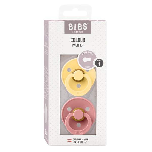 BIBS Pacifier Original COLOUR | Pale Butter + Dusky Pink