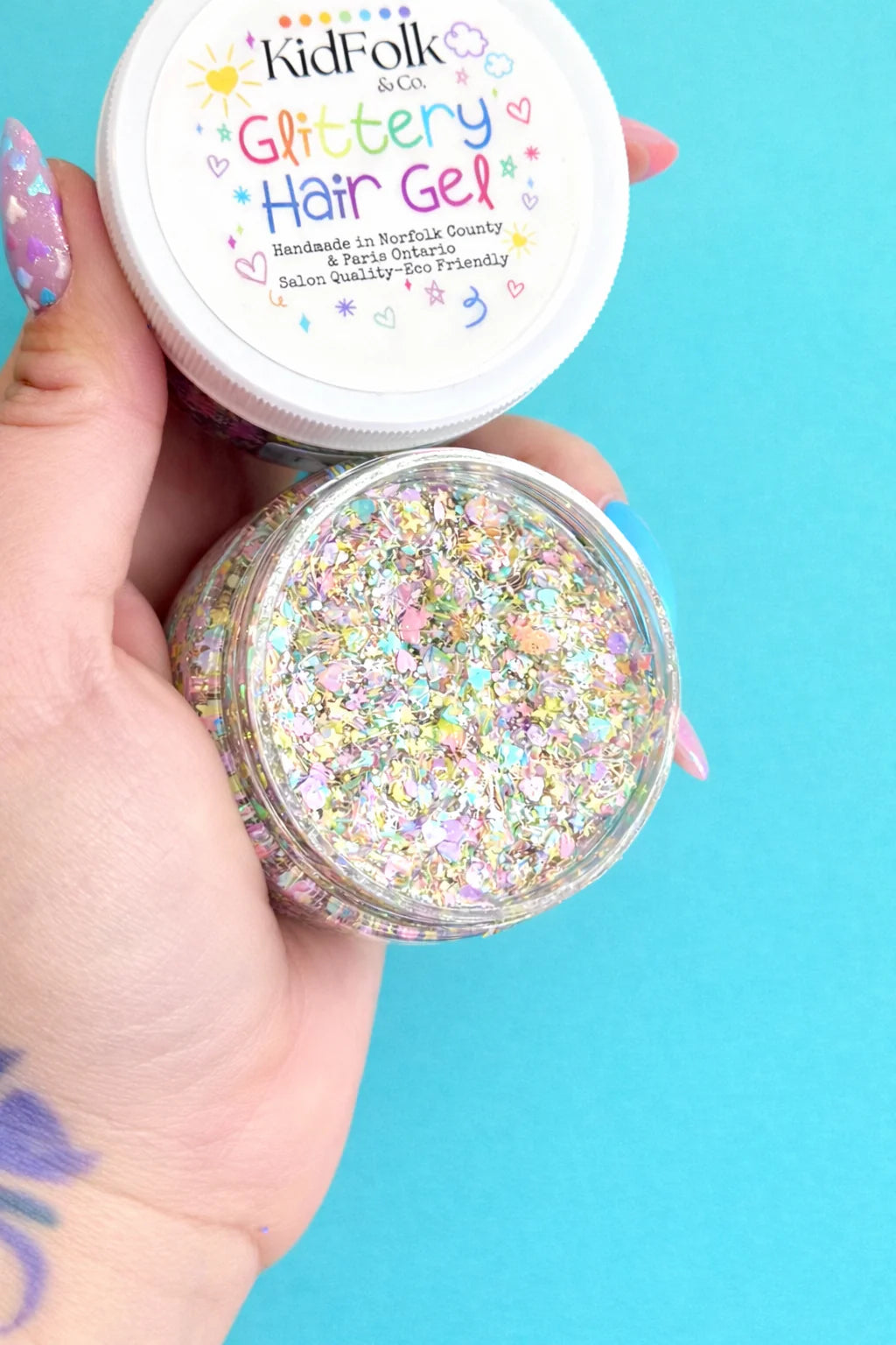 Pastel Rainbow Glittery Hair Gel