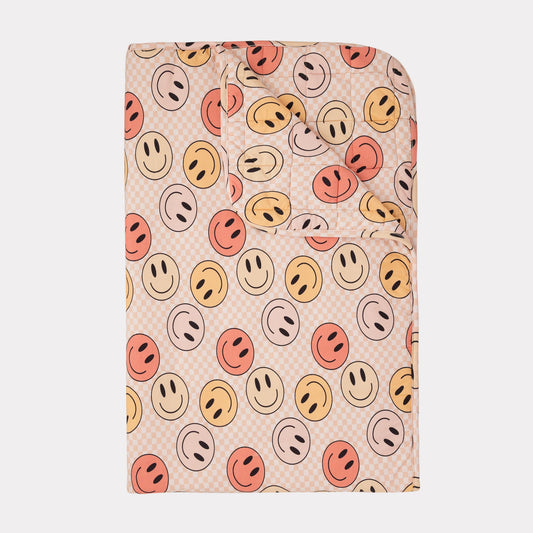 Bamboo Blanket - 1.0 TOG | Peach Smiley