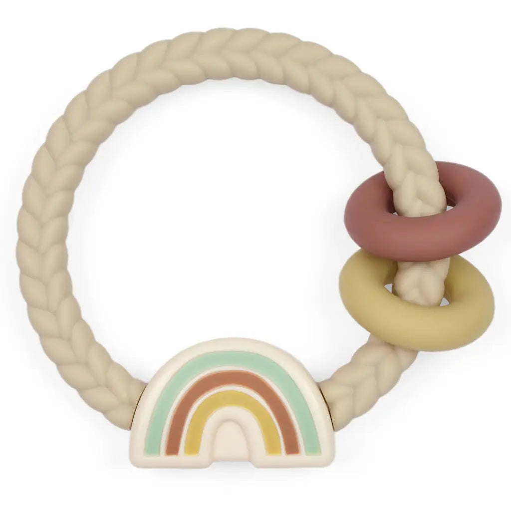 Ritzy Rattle Silicone Teether | Neutral Rainbow