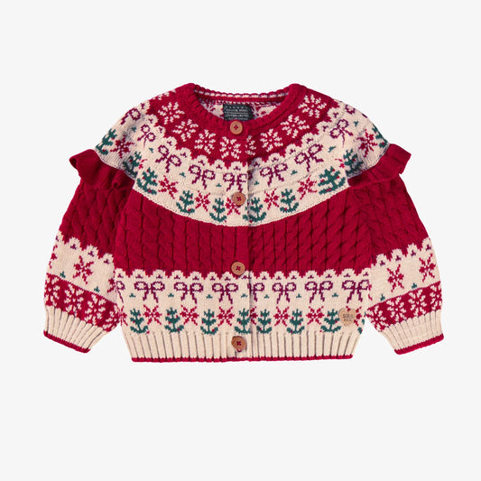 Red Knitted Holiday Cardigan