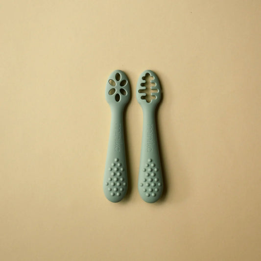 Pack of 2 Learning spoons | Sage