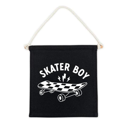 Skater Boy (Black) Canvas Hang Sign