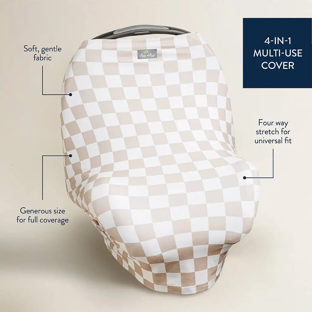 Taupe Checkerboard Mom Boss™ 4-in-1 Multi-Use Cover