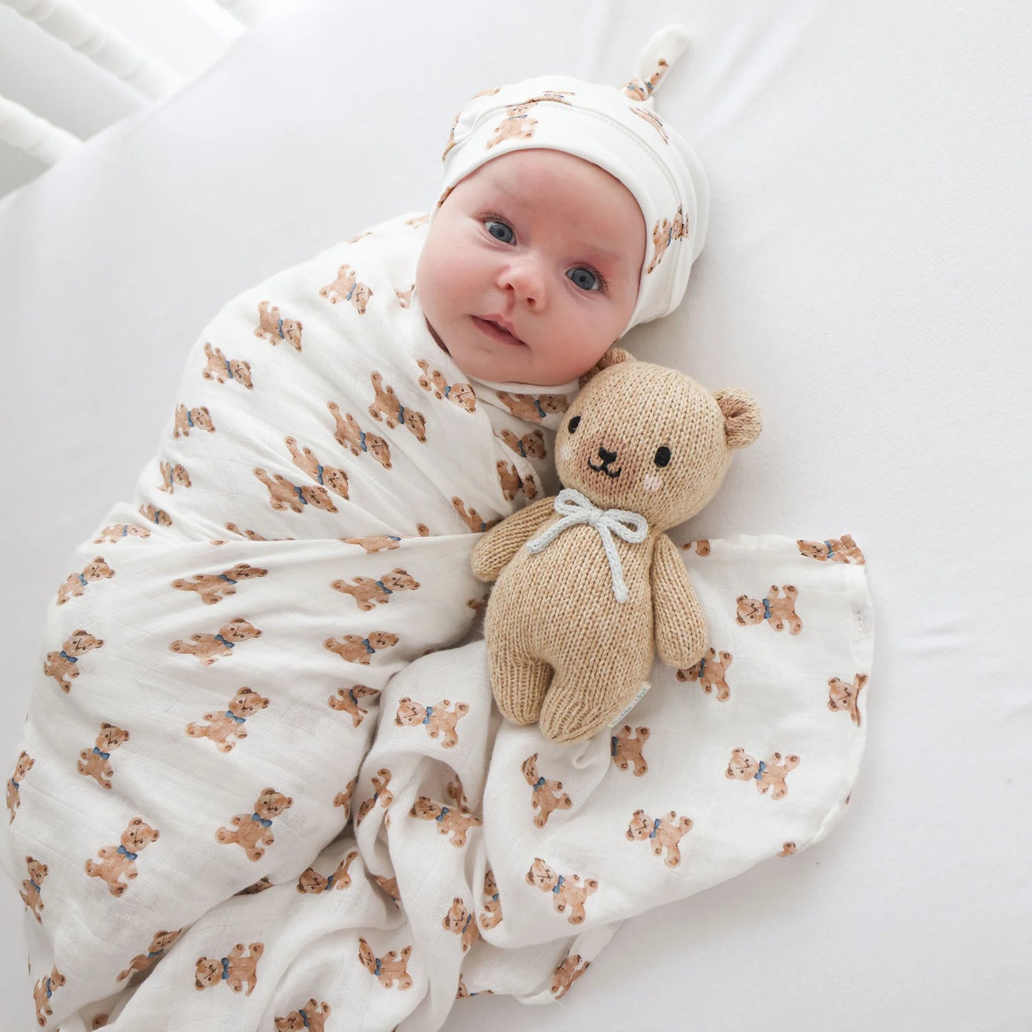 Swaddle Blanket Muslin Cotton | Vintage Bear