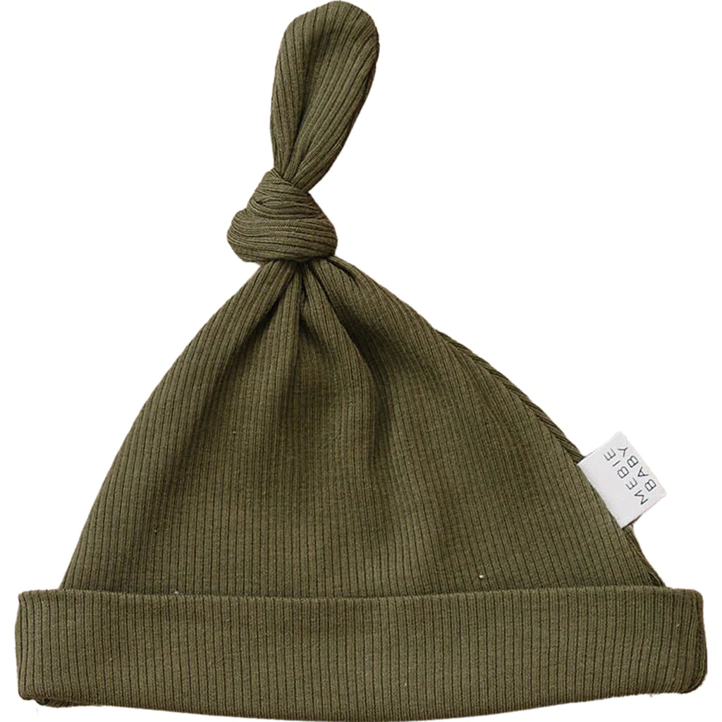 Ribbed Knot Hat | Winter Green