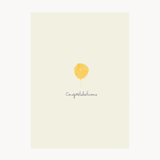Card - Congratulations yellow balloon