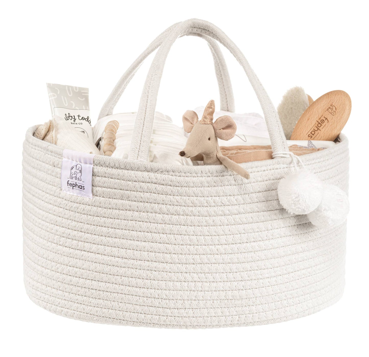 Rope Diaper Caddy | Off-white