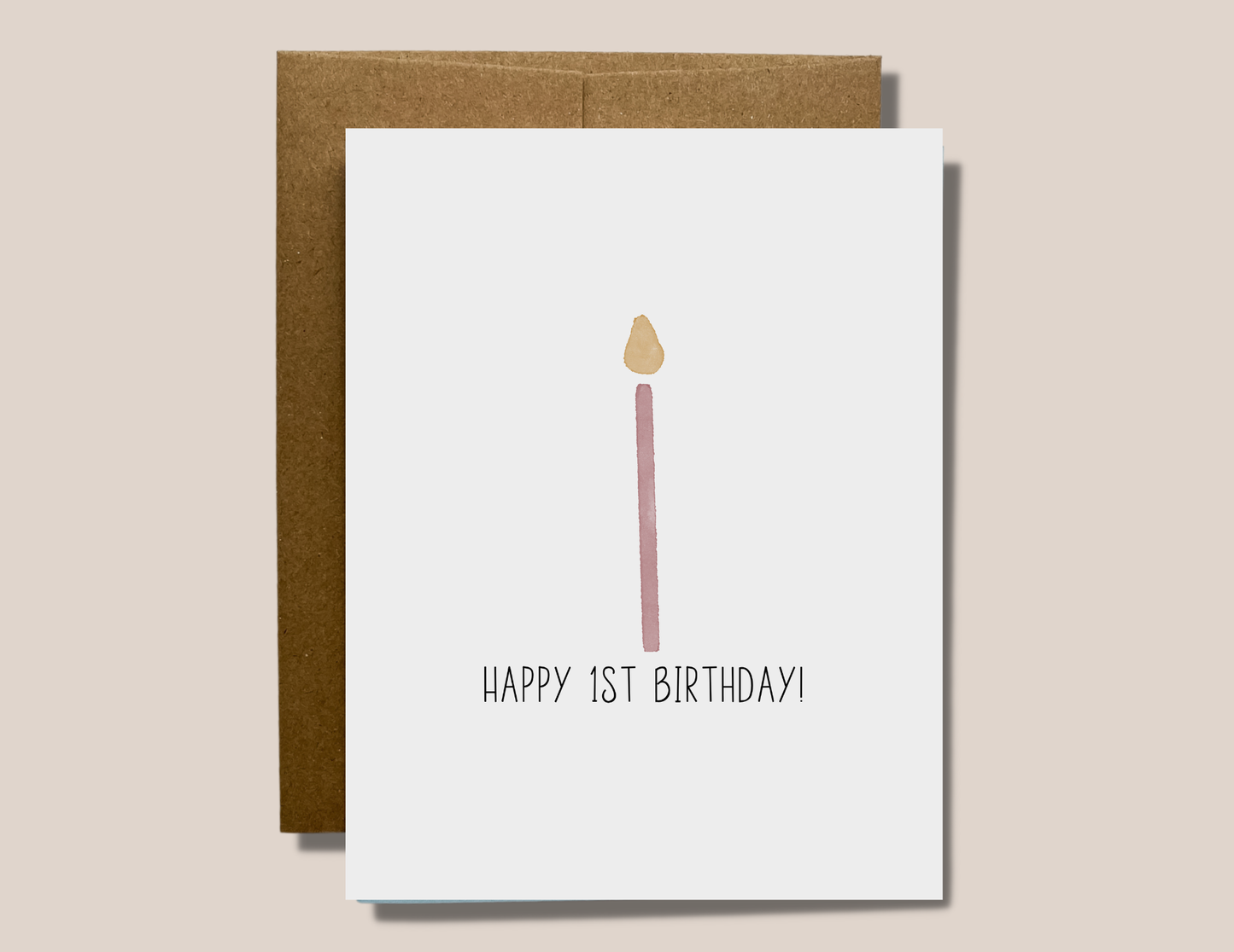 Happy 1st Birthday! - Blush Candle