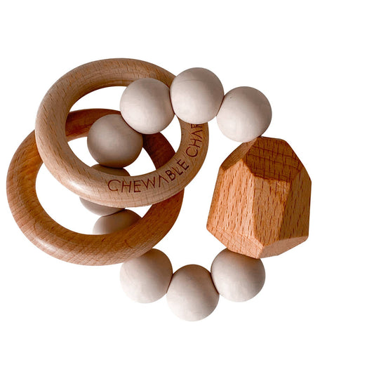 Hayes Silicone + Wood Teether - Oat
