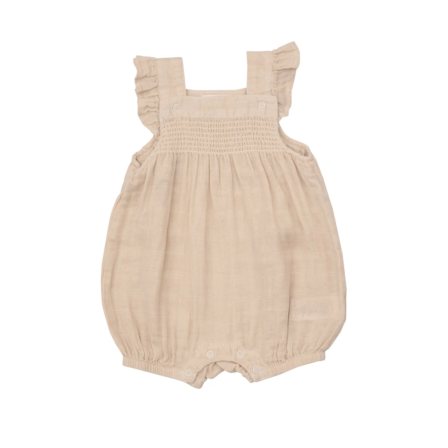 Smocked Overall Shortie | Soft Linen